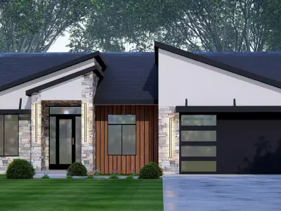 Contemporary American Home Architectural Visualization  3D model