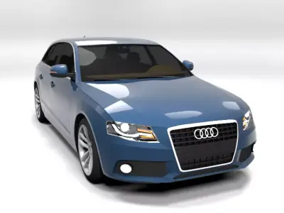 AUDI A4 2009 AVANT LOWPOLY Low-poly 3D model