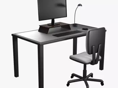 Contemporary Office Desk 3D model