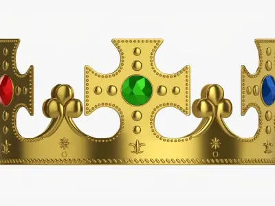 King crown with gems 3D model