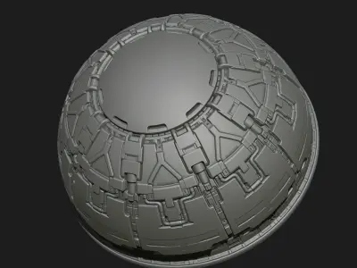 Sci-fi spaceship mechanical components high model 3D print model