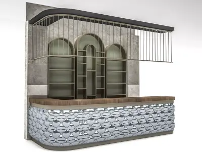 The classic indoor bar Low-poly 3D model