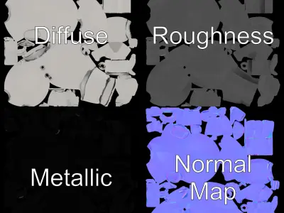 Minimalist Jointed Character Model  Rigged and Animated Low-poly 3D model