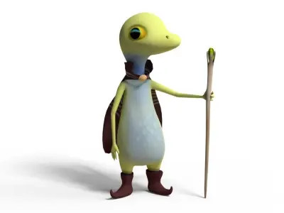 Cute Gecko Lizard Low-poly 3D model