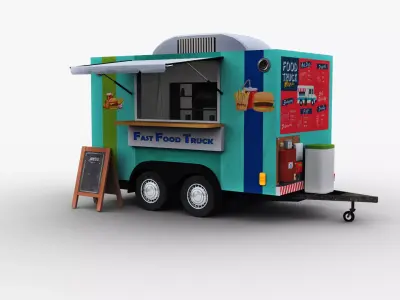Food Truck Lowpoly Low-poly 3D model