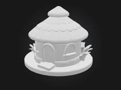 Cozy Hut  Handcrafted Rustic Shelter 3D Model 3D model