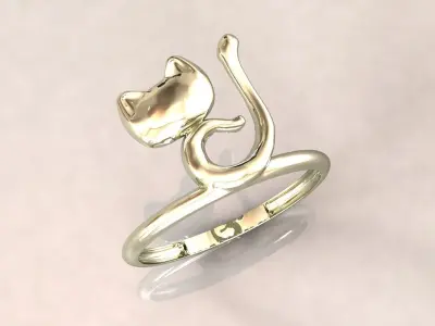 cat ring 3  3D print model