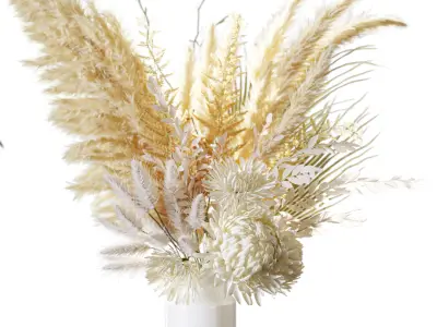 Flower Set 063 pampas chrysanthemum dahlia 3D model