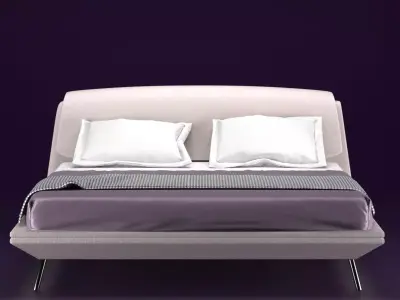 Nordic luxury and minimalist style bed 3D model