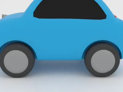 Kids Toy Car Cartoon 3D Model Low-poly 3D model