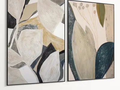 Plaster Two Photo Frame 519 Low-poly 3D model