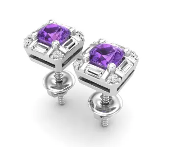 AV 592 Diamond Ladies Stud Earrings 3D print model