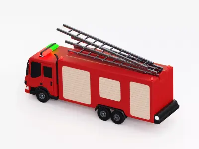 Firetruck Low-poly 3D model