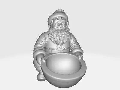 Whimsical Santa Bowl Figurine Christmas Holiday Decor  3D print model