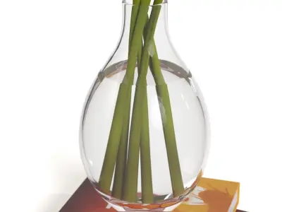 Artificial Calla Lily Stem PBR 3D model