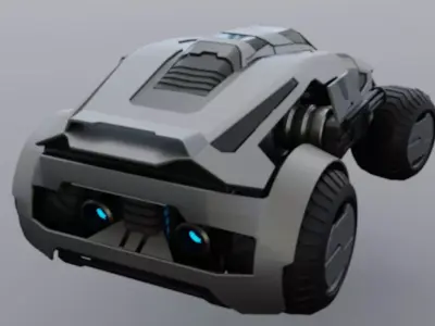 sci fi car model  Free 3D model