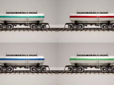 Animated game-ready TankcarV2 Low-poly 3D model