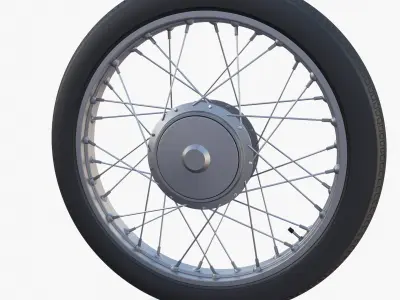Moped wheel low poly 3D model