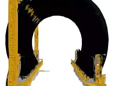 Industrial Tunnel Section 3D Model Low-poly 3D model
