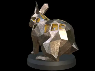 Steampunk Rabbit Pose Low-poly 3D model