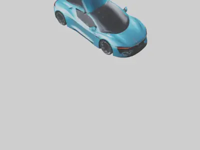 Electric Supercar with Automatic Doors model Low-poly 3D model