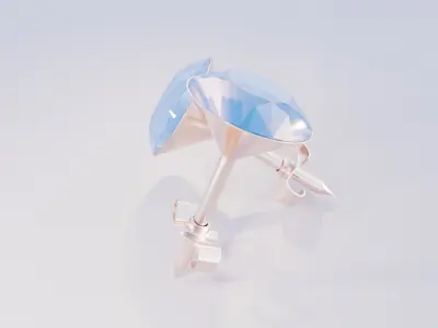 Diamond Earrings 3D print model 4