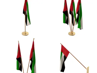 United Arab Emirates Flag Pack 3D model
