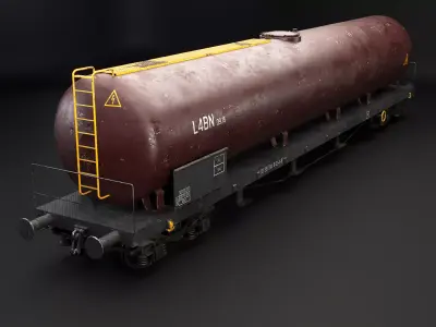 Used nad Rusted Tanker Railcar Low-poly 3D model