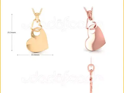 light weight yellow gold  diamond pendent -DOC-P8108 3D print model