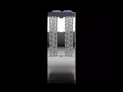 Men White Gold Sapphire and Diamond 3dm stl Ring Model mr0259 3D print model