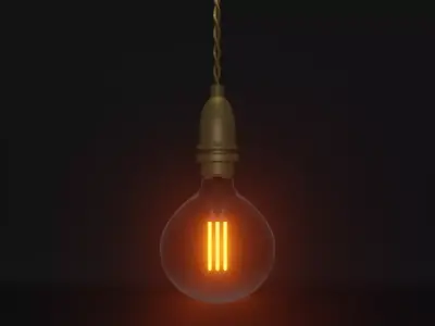 Lightbulb light bulb Low-poly 3D model