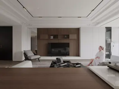 Modern Elegance  3D Model of a Luxurious Living Space 3D model