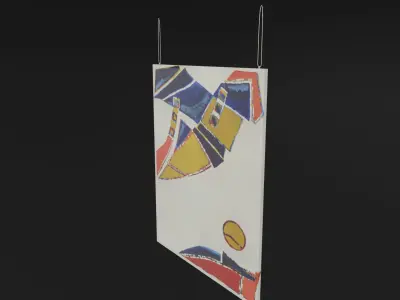 Wall Painting Low-poly 3D model