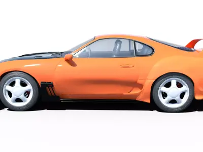 Toyota Supra MK IV A80 Orange Carbon 3D print model by Riders3DAnime