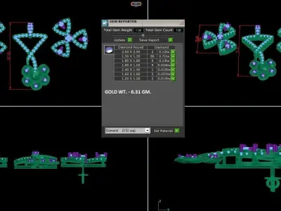 Pendant Earrings combo - 1150 3D print model