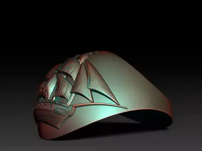 Door Stopper with Sailing Ship Decoration 3D print model