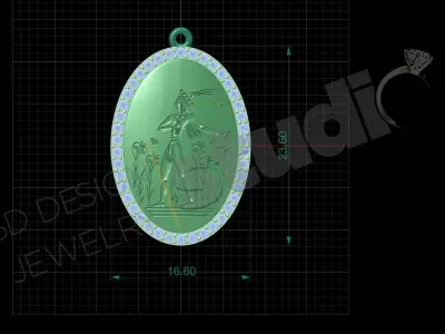 Luxury pendant Minoan prince art design 3d model 3D print model