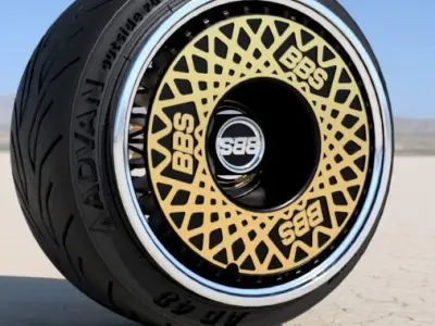 BBS E50 WITH AERO TURBOFAN RIM COVER 17INCH FOR SCALE MODELS 3D print model