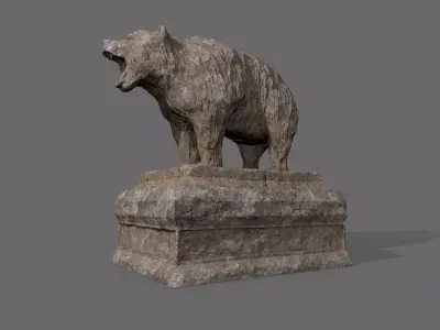 Bear Statue 5 Low-poly 3D model