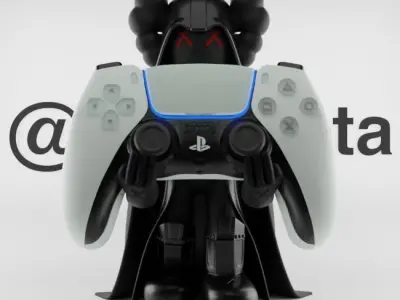 Kaws Darth Vader Controller Stand Play Station and Xbox Textured Low-poly 3D model