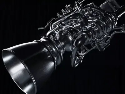 SpaceX raptor rocket engine Free low-poly 3D model