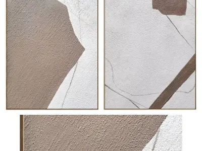 Plaster Two Photo Frame 485 Low-poly 3D model