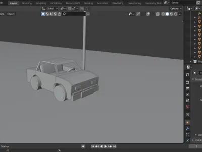 Low-Poly Car 3D model