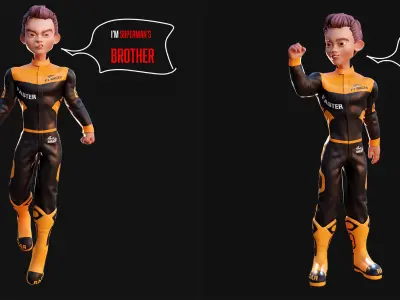 Rigged F1 Male Driver using BlenRig 6 Addon in Blender 3 3D model