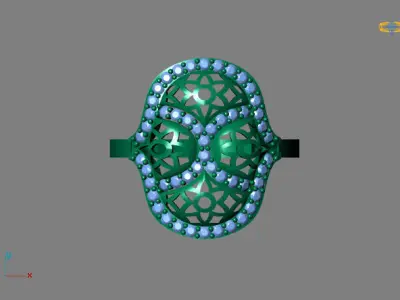 STL 3DM Women Ring Womens Ring Diamonds With Stone Model 3D print model