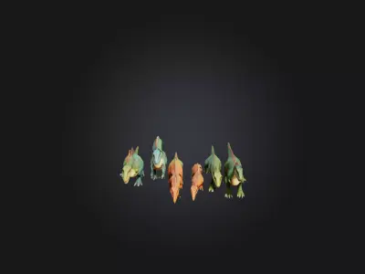 Cartoon Dinosaurs 3D model