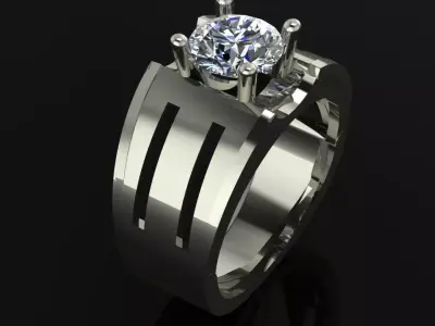 diamond ring 3D print model 52