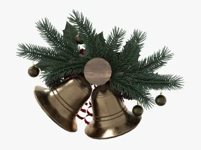 Garland Bell Christmas Decorations Low-poly 3D model