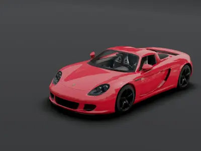 Porsche Carerra GT Low-poly 3D model