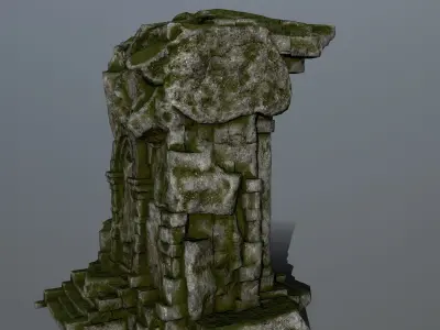 statue 2 stone structure Low-poly 3D model